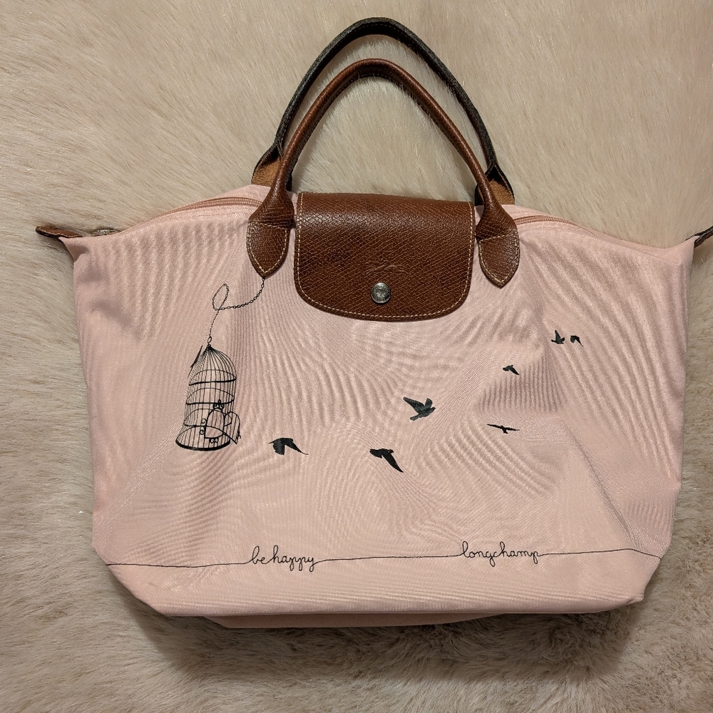 Pink Longchamp Tote Bag And Zipper Pouch